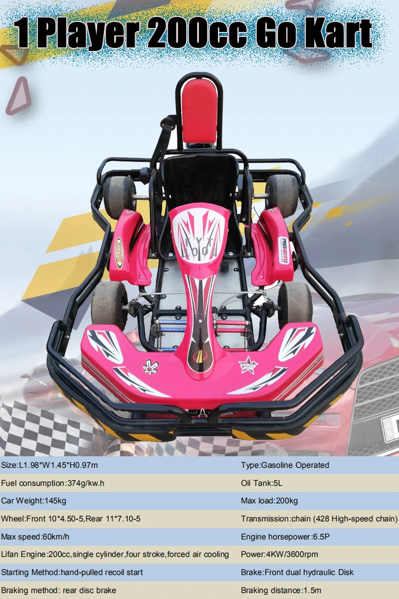 Most Popular Electric Go Kart Game Machine Car Racing Competition Kart Rides 100cc, 200cc, 270cc Engine Cross Buggy Kart